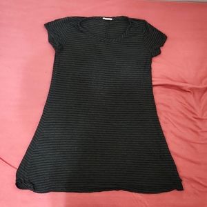 Olivia Rae Black and Gray Striped Dress